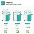 thumbnail image 4 of Coffea Protective Silicone Case with Keychain for AirPods 1 & 2 (Front LED Not Visible) (Turquoise Green), 4 of 7