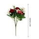 thumbnail image 3 of Rosa De Montaña Simulada Ramo de rosas y camelias de seda,arreglo floral artificial para decoración del hogar,centro de mesa de boda y jarrón (rojo sandía,1 pieza). Rkxzt, 3 of 9