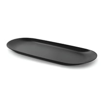 ACDANC Stainless Steel Oval Tray 23X9.5x1cm Multi-color Metal Serving Tray for Food Aromatherapy Candle Tool Bathroom Kitchen (Black)