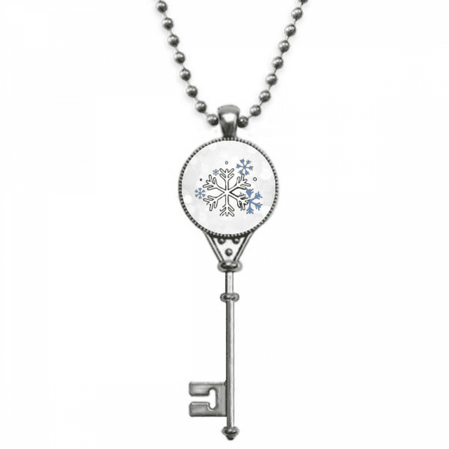 Clima invierno nieve ilustración patron Colgante Collar Vintage Llavero Plata Joyas Unbranded M