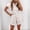 Suit-315White, variant on Gamivast Short Sets Women 2 Piece Outfits Button Down Shirt & Elastic Waist Shorts Lounge Sets Collared Pockets Summer Casual Travel Tracksuits