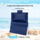 thumbnail image 3 of Tela de reemplazo para silla de playa Uxcell, silla de lounge con almohada, color azul oscuro, 3 of 7