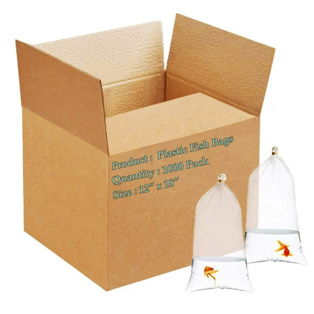 APQ Pack of 1000 Plastic Fish Bags 12 x 18. Clear Polyethylene Bags