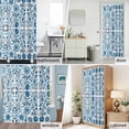 thumbnail image 6 of Abstract Blue Floral Fabric Shower Curtain Vintage Ethnic Texture Washable Shower Curtains for Bathroom, Waterproof Bath Curtain with Hooks Home Decor 36x72in, 6 of 8