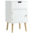 thumbnail image 1 of HOMCOM Nightstand Storage Organizer Side Table with Drawer, White, 1 of 10