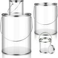 thumbnail image 2 of Paint Bucket Clear with Metal Lids and Handle Decorative Plastic Storage Can 8 Pack, 2 of 9