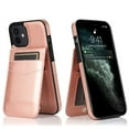 thumbnail image 4 of Entronix Wallet Case for iPhone 12/12 Pro, PU Leather [6 Slots] Card Holder Flip Stand, Pink, 4 of 9