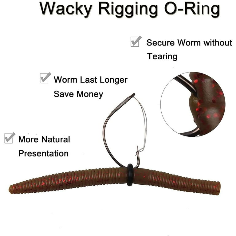 Wacky Rig Worm Hooks Kit–163pcs Bass Fishing Wacky Worms Weedless