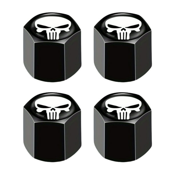 4 Uds. Tapas Vástago Válvula Neumático Coche Calavera Aire () Blanco