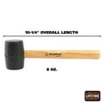 thumbnail image 2 of GreatNeck Rubber Mallet with Hickory Handle, Black, 8 oz, 2 of 9