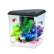 Aqua Culture Plastic 1 Gallon Aquarium with Accessories, Black, 10.1''L x 6.76''W x 8.12''H