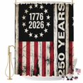 thumbnail image 2 of Independence Day Shower Curtain, 72" x 72", 250 Years American Flag Red Stripe 4th of July Waterproof Bathroom Curtain Washable Shower Curtain Set with 12 Hooks, 2 of 9