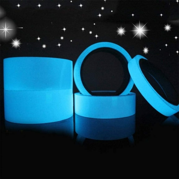Reflective Glow Tape, Luminous Tape Self-adhesive Glow In The Dark,  Safety Removable Waterproof Green Glow Tape, Blue, 2 Rolls