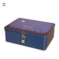 thumbnail image 2 of Waroomhouse Retro Pattern Tin Container 1 Set Tin Box with Lock Key Vintage Style Jewelry Storage Case for Home, 2 of 8