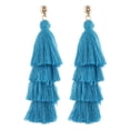 thumbnail image 1 of Pendientes de borla Qarigey Candelabro de 4 capas Estilo vintage bohemio Étnico largo Azul, 1 of 6