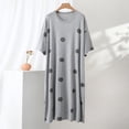 thumbnail image 2 of SROBPTY Womens Nightgowns Print Short Sleeve Crew Neck Sleepshirts, 2 of 5