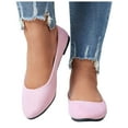 thumbnail image 3 of GUOBIOZIY Pointed Toe Flats for Women Dressy Casual, Low Heel Dress Shoes Comfortable, Slip-on Business Work Loafer Shoes for Women（Pink,9）, 3 of 7