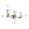 thumbnail image 3 of 55168PN Kichler Lighting Jemsa - 3 Light Bath Vanity In Modern Style-9.75 Inches Tall and 22.75 Inches Wide-Polished Nickel Finish, 3 of 9