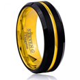 thumbnail image 1 of Beveled Shiny Black Plated With Gold Plated Center Groove And Inside Ring, 1 of 2