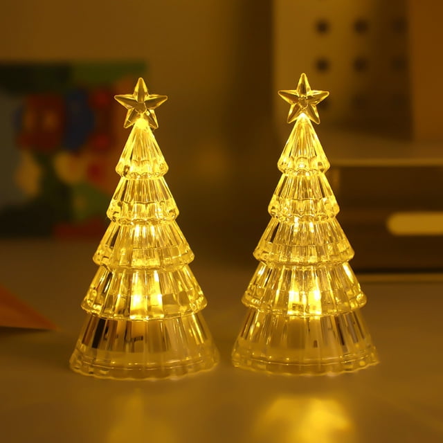 Decoraciones Navideñas Árboles de Navidad Brillantes Luces Nocturnas de Cristal Decoraciones de Escritorio Luces Ambientales Led
