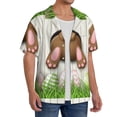 thumbnail image 2 of Fotbe Brown Bunny Bottom And Easter Eggs Camisa Estampada de Manga Corta para Hombre, Casual de Verano, Estilo Playero, Sin Arrugas-X-Large, 2 of 5