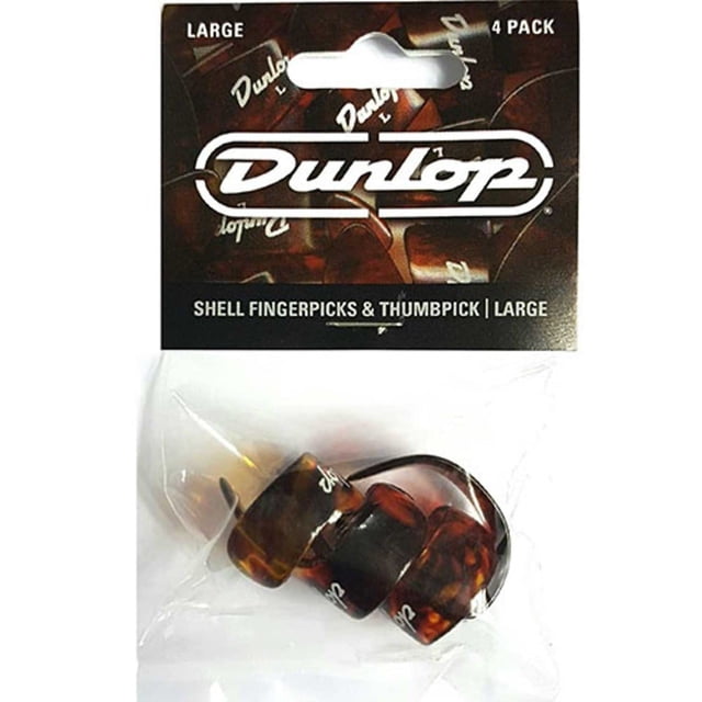Carcasa de plástico Finger & Thumbpicks Jim Dunlop, grande, paquete de 4