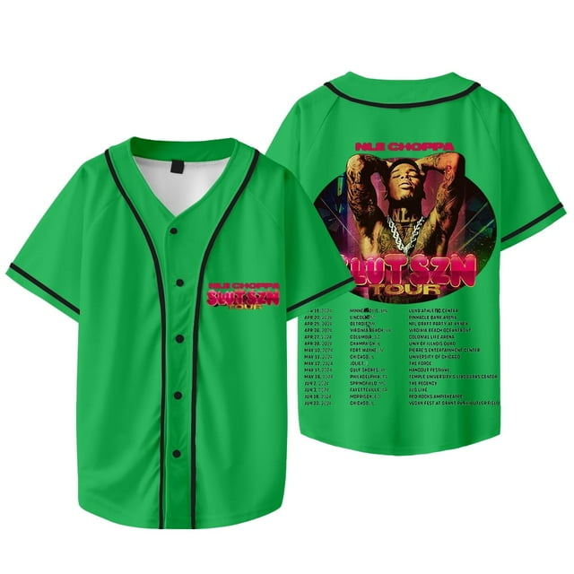 NLE Choppa Tour Merch Veste de Baseball Été Femmes Hommes Mode Décontractée Hip-Hop T-Shirts à Manches Courtes,TG,style 3