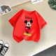 thumbnail image 5 of Camiseta de algodón de verano para niños de la marca Mickey, linda camiseta de dibujos animados de Disney para niño y niña, camiseta informal de cuello redondo, ropa para niños, 5 of 5