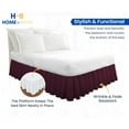 thumbnail image 2 of HNB Store Ruffled Bed Skirt Easy Fit 21" inch Drop | Microfiber Made | Decorative Short King Size Bedskirt | Wine, 2 of 7