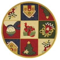 SAFAVIEH Chelsea Dean Geometric Wool Area Rug, White/Multi, 7' x 7' Round