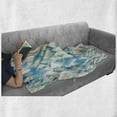 thumbnail image 6 of Geometric Soft Flannel Fleece Throw Blanket, Blue Themed Hexagonal Shaped Abstract Modern Grunge Art Print, Cozy Plush for Indoor and Outdoor Use, 60" x 80", Turquoise White, by Ambesonne, 6 of 6
