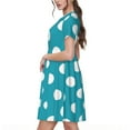 thumbnail image 2 of Logiee Sky Blue And White Polka Dot Print Womens Summer Dress,Casual Short Sleeve Sundresses,Beach A-line Shift Dress with Pockets, 2 of 6