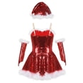 thumbnail image 2 of iEFiEL Kids Girls Shiny Sequins Christmas Party Dress Up Costume Ice Skating Dress Outfit, 2 of 7