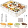 thumbnail image 2 of MHSIOAP-Snackle Box Container, Portable Snack Box with 8 Compartment Divided Serving Tray, Clear Storage Organizer with Lid and Handle for Fruit,Candy, Nuts,Veggies – Perfect for Road Trips,Parties, 2 of 4