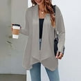 thumbnail image 2 of Women's Drape Front Open Cardigan Long Sleeve Irregular Hem Soft Knit Lightweight Comfortable Stylish Layering Piece, 2 of 2