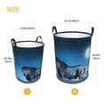 thumbnail image 5 of PAYOHTO Foldable Laundry Room Hamper Bucket Waterproof Bathroom Basket for College Student Living Room Storage Pillows Blankets Lion on the Savannah, 5 of 8