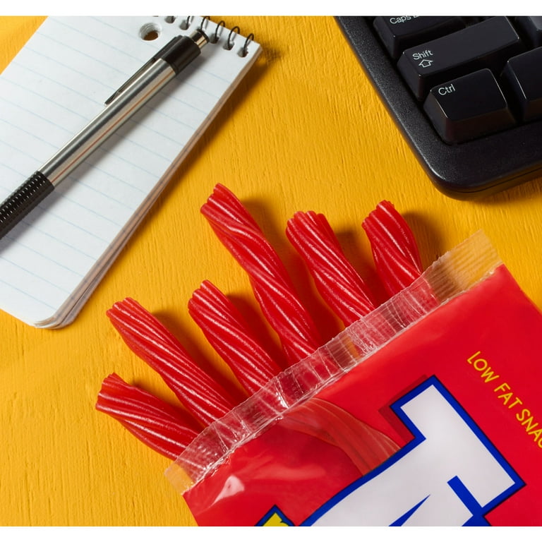 Twizzlers Pull 'N' Peel Cherry Flavored Licorice Style Low Fat Candy, Big Bag 28 oz