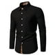 thumbnail image 1 of Blusa y camisa de manga larga con cuello vuelto para hombre, informal, con botones y retazos, de poliéster., 1 of 8