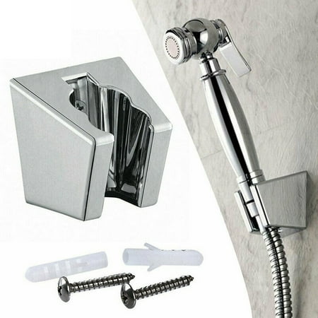 

Leke Adjustable Bathroom Shower Handset Holder Head Chrome Wall Mount Bracket Silver