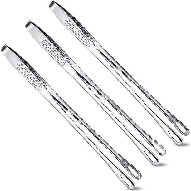 3 pinzas de barbacoa coreanas y japonesas de acero inoxidable para parrilla, pinzas de cocina para ensalada, pescado, filetes, barbacoa, bufé, carne (11 pulgadas) XianweiShao 8390615118774