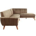 thumbnail image 3 of JERFIT Modern Velvet 2-Piece Sectional Sofa Set with Chaise, Light Brown Fabric Couch for Living Room, 3 of 8