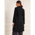 thumbnail image 3 of DARING DIVA Women's Notch Lapel Midi Single Breasted Winter Overcoat Black S, 3 of 6