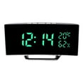 thumbnail image 1 of Reloj despertador digital LED con función de repetición electrónica con temperatura y humedad Verde, 1 of 9