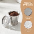 thumbnail image 4 of K Cup Reusable Coffee Pods, Stainless Steel Refillable K Cup, Metal K Cups Coffee Pods for Keurig 1.0 Coffee Maker, K Cup Filters, Eco-Friendly, BPA-Free, Silver With Spoon, 4 of 8