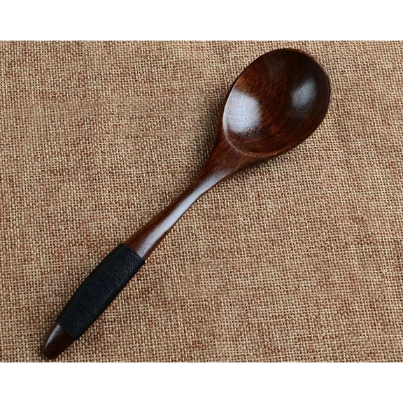 XMMSWDLA Lot wood Spoon Kitchen Cooking Utensil Tool Soup Teaspoon Catering Creative Classical Tying Nanmu Spoon Black