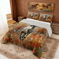 thumbnail image 3 of Erosebridal White Horse Queen Comforter Set, Oil Painting Floral Bedding Comforter Set, 3 of 6