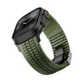 thumbnail image 6 of Silicone Watch Band Compatible with Apple Watch 42(Series 1/2/3)/44/45/46/49mm, Stainless Steel Black Color Metal Folding Clasp, for iWatch Series 10 9 8 7 6 5 4 3 2 1 SE Ultra, Green, 6 of 7