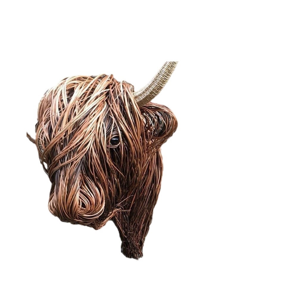 Highland Cow Decor, Resin Highland Cow Head Wall Mounted Decorations, Cute Highland Cow Decor, Bull Head Wall Decor Wall Art, Animal Heads Wall Sculptures Decor Gifts