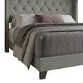 thumbnail image 6 of Home Design Homer Full Button-Tufted Wingback Upholstered Panel Bed Frame with Nailhead Trim design for Adult, Gray, Easy Assembly, 6 of 7