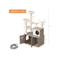 thumbnail image 4 of Ourlova Large Cat Tree With Litter Box Enclosure3 In 1 Cat Tower Hidden Pet Washroom Litter Box FurnitureWooden Multi Level Cat Condo Furniture With Sisal Scratching PostsSoft Plush Perch Hammock, 4 of 8